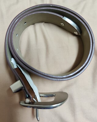 target women's brown bonded leather belt Western Style Buckle