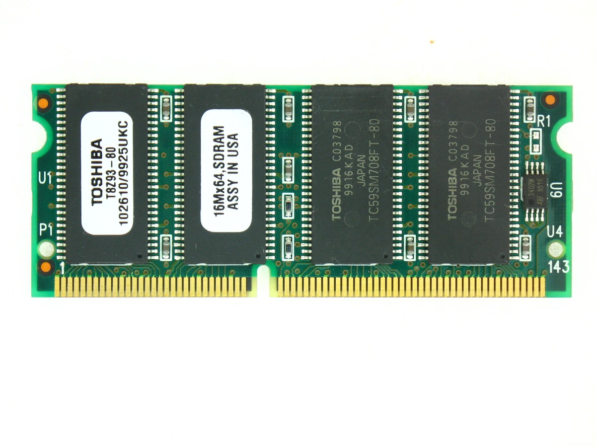 Toshiba SO-DIMM Computer Memory (RAM) 128 MB Capacity per Module