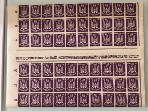 Germany Stamps-German Realm Airmail 1923 Sets Of 8 Sheets 480 Stamps MNH - Picture 4 of 9