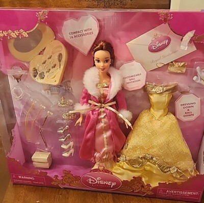 Disney Store Belle Princess Doll Ball Gown dress Set Beauty