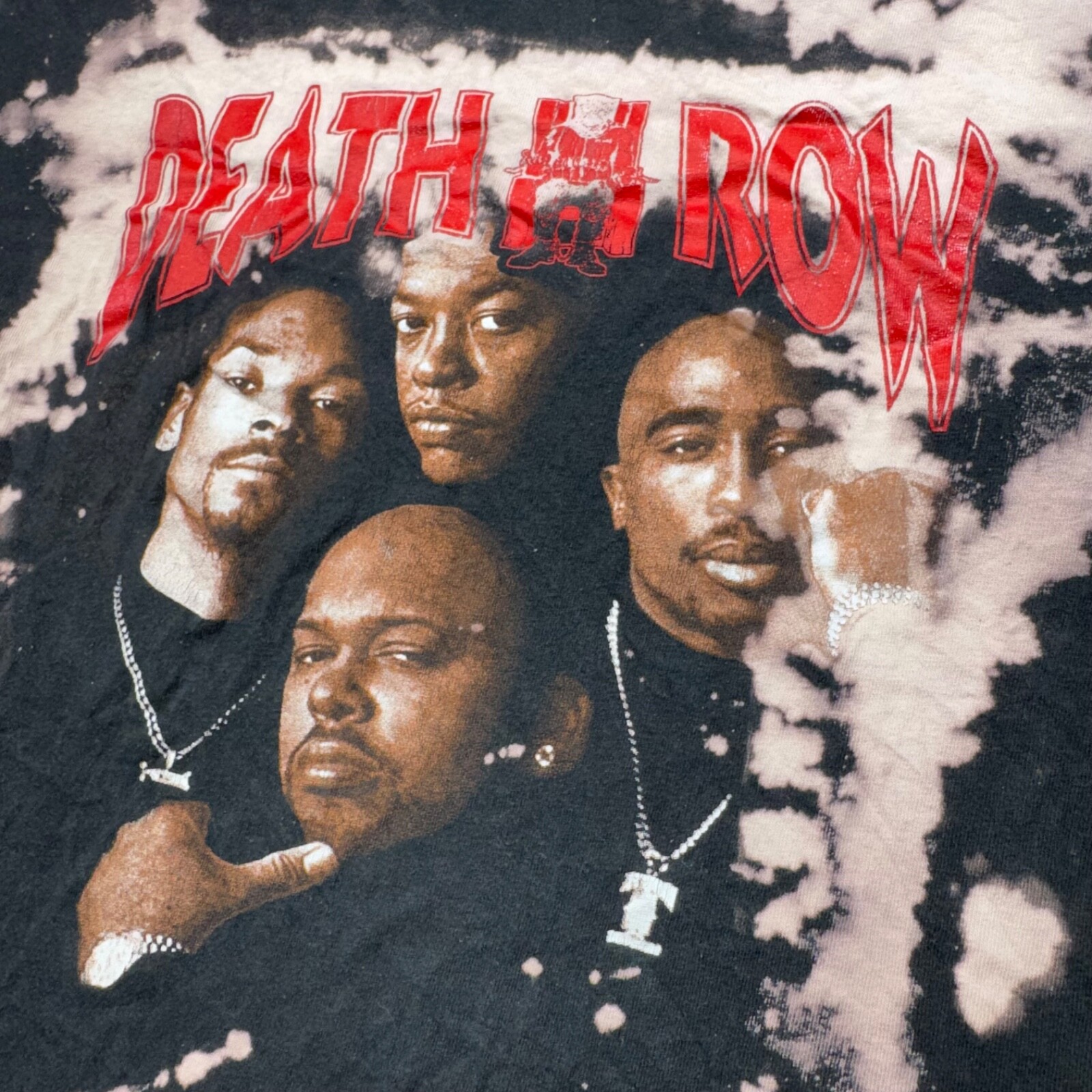 FILA Camicia Death Row Records uomo media nera Tupac Dre Snoop Suge rap hip hop candeggina