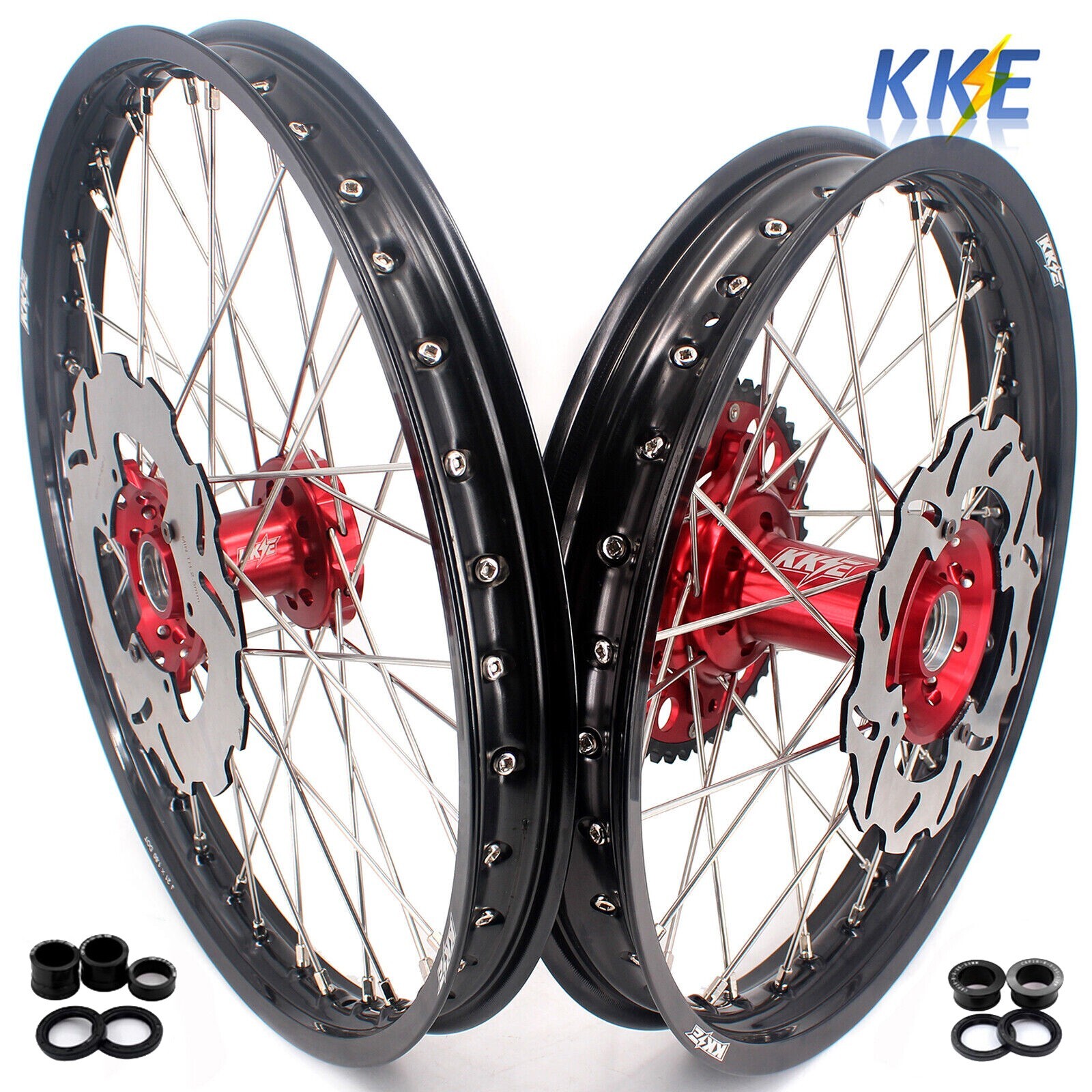 KKE 21-19" MX Wheels Rims Fit Honda CRF250R 2014 CRF450R 2013-2014 CNC Dirt Bike - Thumbnail 1