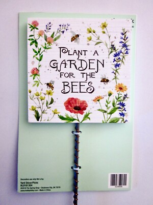 #ad Flower Garden Floral Pick Stake NEW “Plant A Garden For The Bees” 18” Tall $8.00
