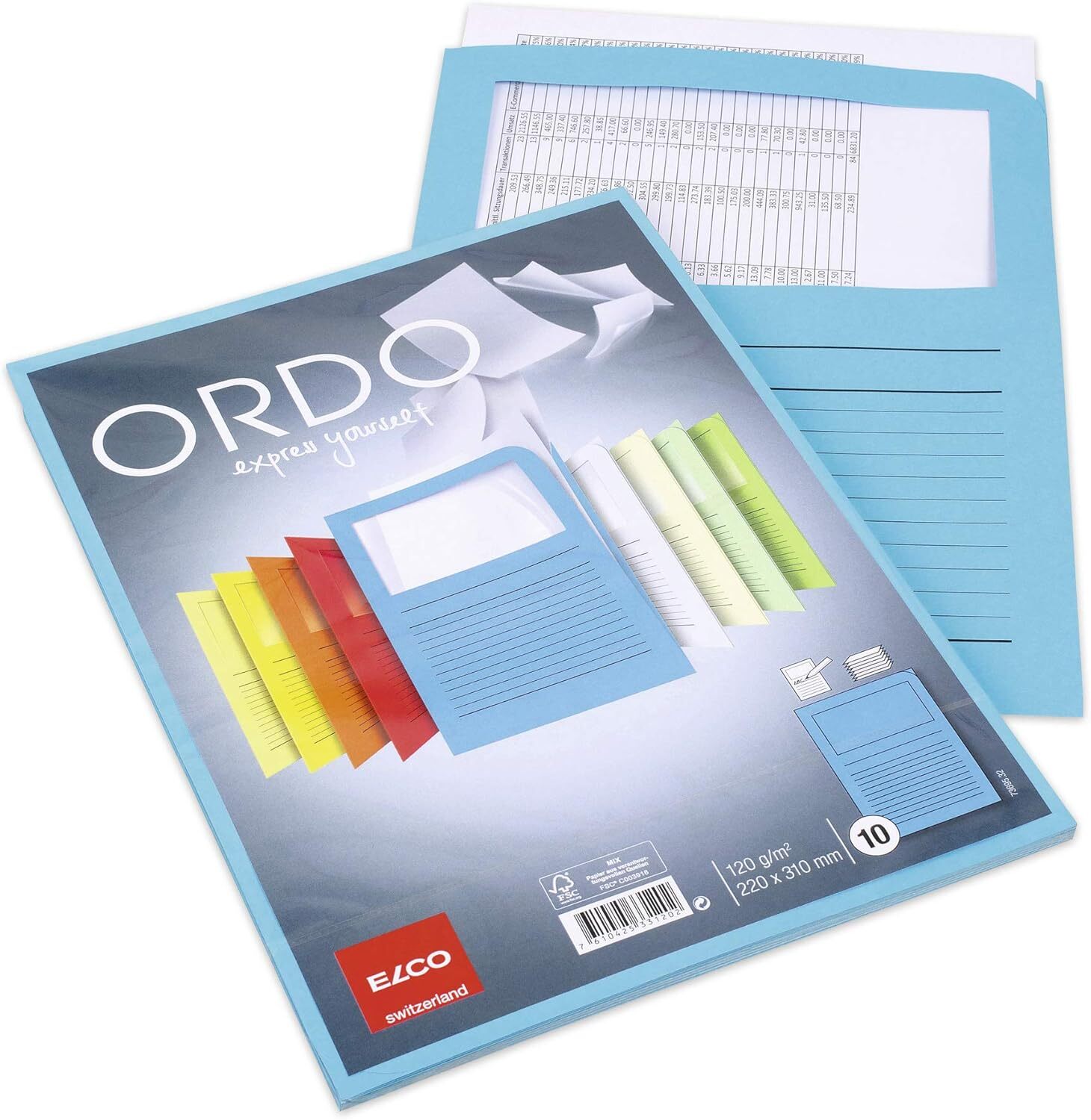 Thumbnail - Elco 73695.32 Ordo Classico 10x Dokumentenhülle Papier Linienaufdruck
