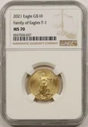 2021 Type 1 Gold Eagle $10 NGC MS 70 (Quarter-Ounce) 1/4 oz Fine Gold