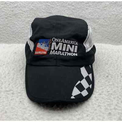 Indi 500 Running Hat Mens OSFM Mini Marathon Indianapoliis Black White Athletic