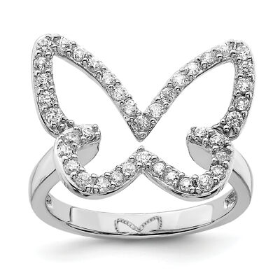 Silber CZ Schmetterling Ring QR6235