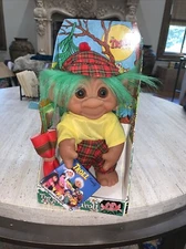 Thomas Dam Golfer Troll Doll 1977 Green Hair Plaid Denmark In Box