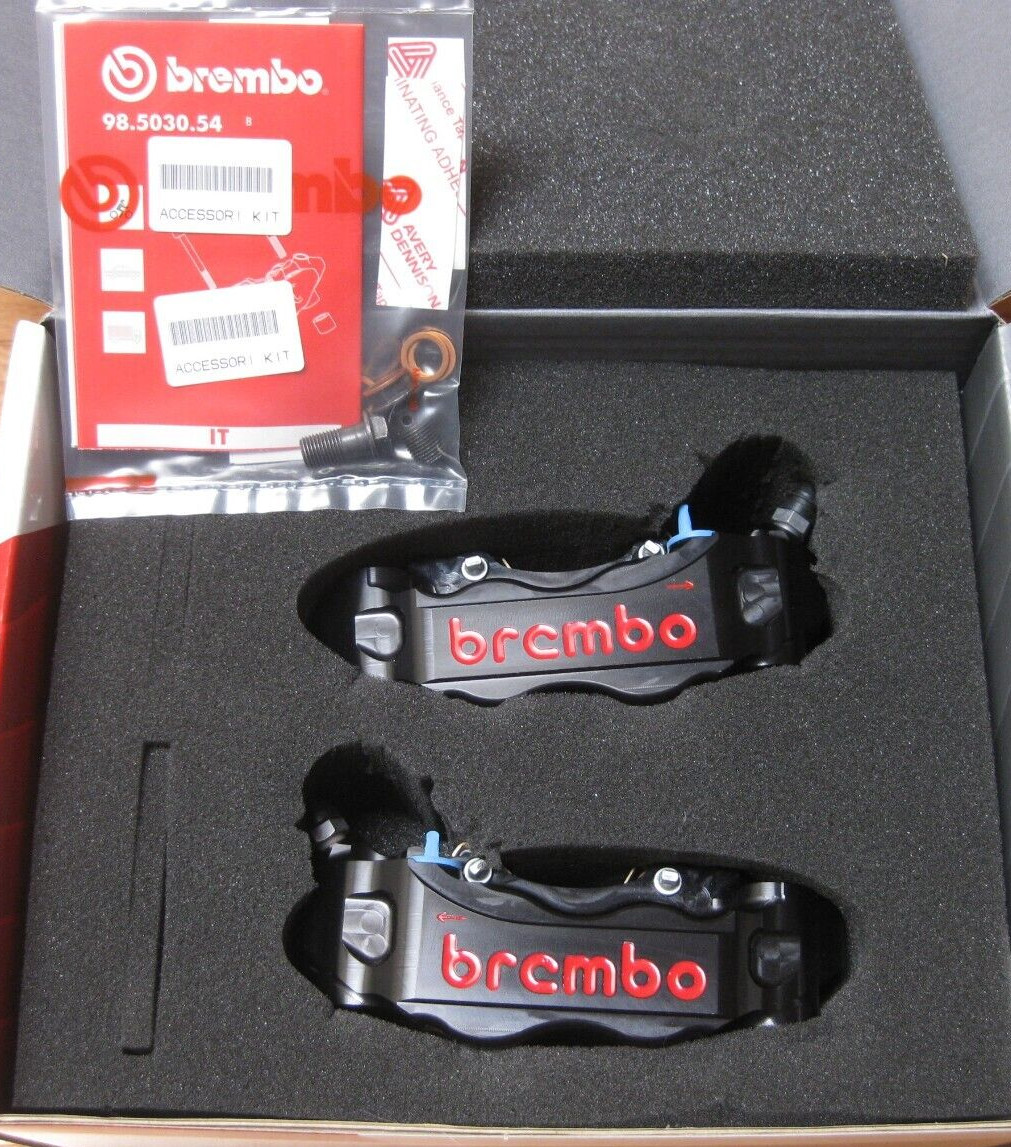 BREMBO GP4-RB BLACK ANODIZED BILLET FRONT BRAKE CALIPERS 108MM 