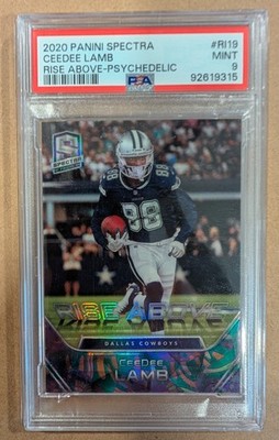 2020 Panini Spectra Rise Above CeeDee Lamb Psychedelic /5 (RC) PSA 9 Cowboys
