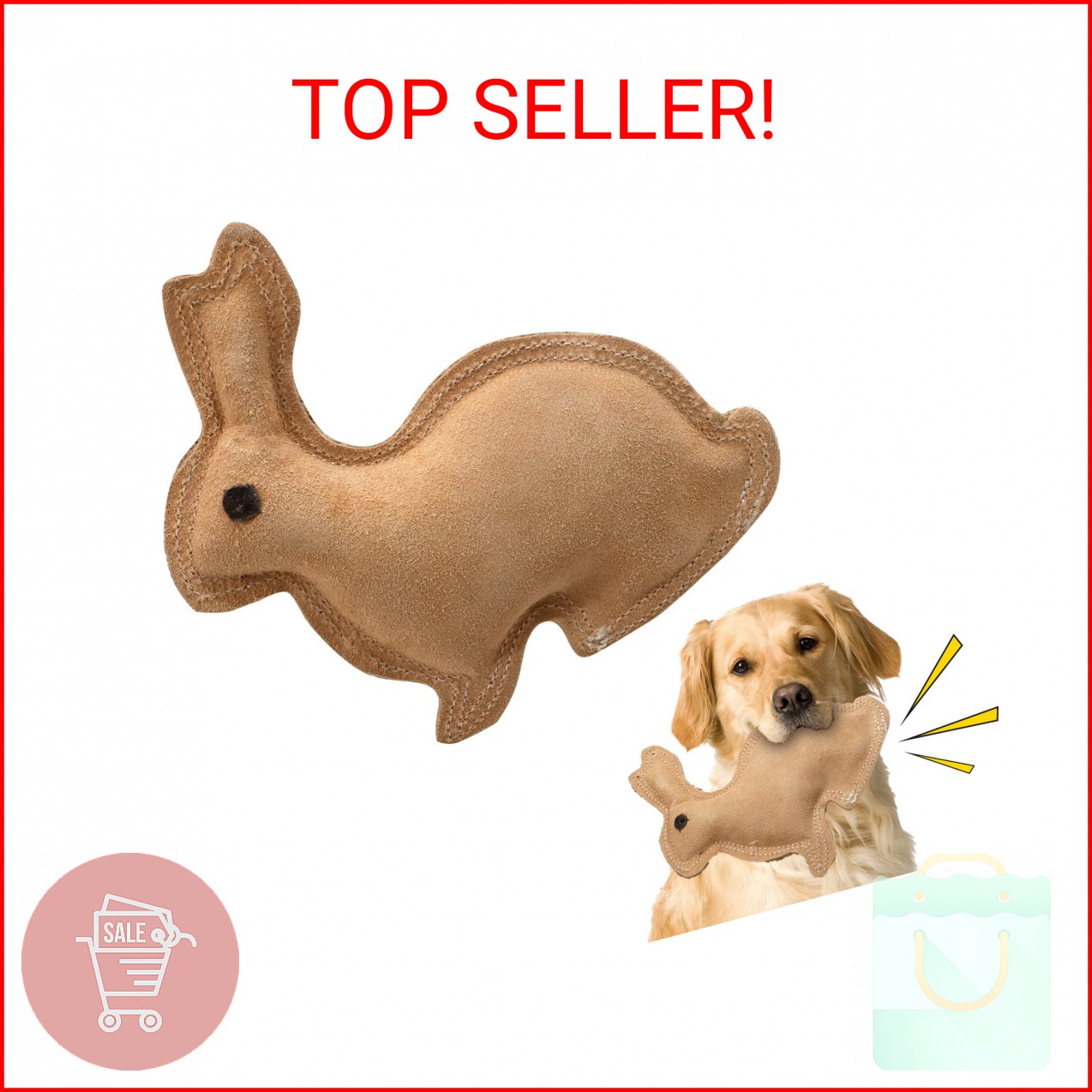 SPOT By Ethical Products Dura-Fused Leather Interactive Durable Dog Squeak Toy f