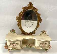 VINTAGE SPIELWAREN GERMAN DOLLHOUSE MINIATURE VANITY FURNITURE ROCOCO W LABEL
