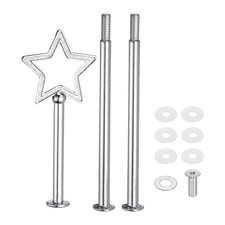 1 Set 3-Tier Cupcake Stand Hardware Fittings for Cake Stand, Star Silver
