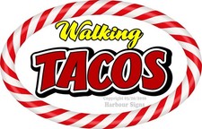 Walking Tacos DECAL Food Concession Vinyl Sign Sticker so  Choose Size 