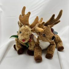 Vintage Retired Ty Beanie Baby Reindeer Rudy & Roxie Children's Christmas Toys