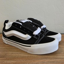 Vans Old Skool Youth Size 1 Black White Lace Up Sneakers Kids New