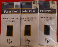 Vintage Pantyhose Peter Pan All Sheer 3 Pack 33 Color Black One Size BDR1