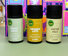 Lush Solid Perfume Set 3pc Milky Bath Turmeric Latte Super Milk 0.3 oz