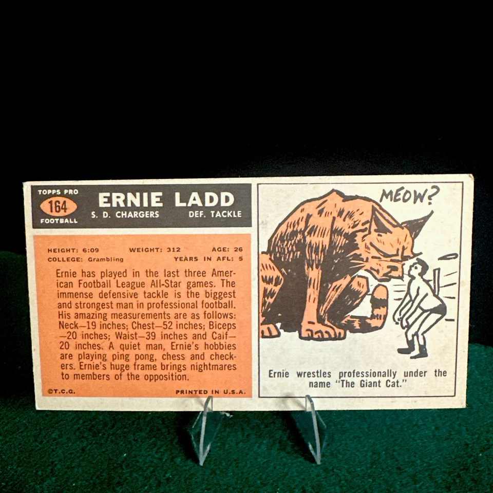 Ernie Ladd Los Angeles Chargers 1965 Topps Football Card - Image 3 of 4