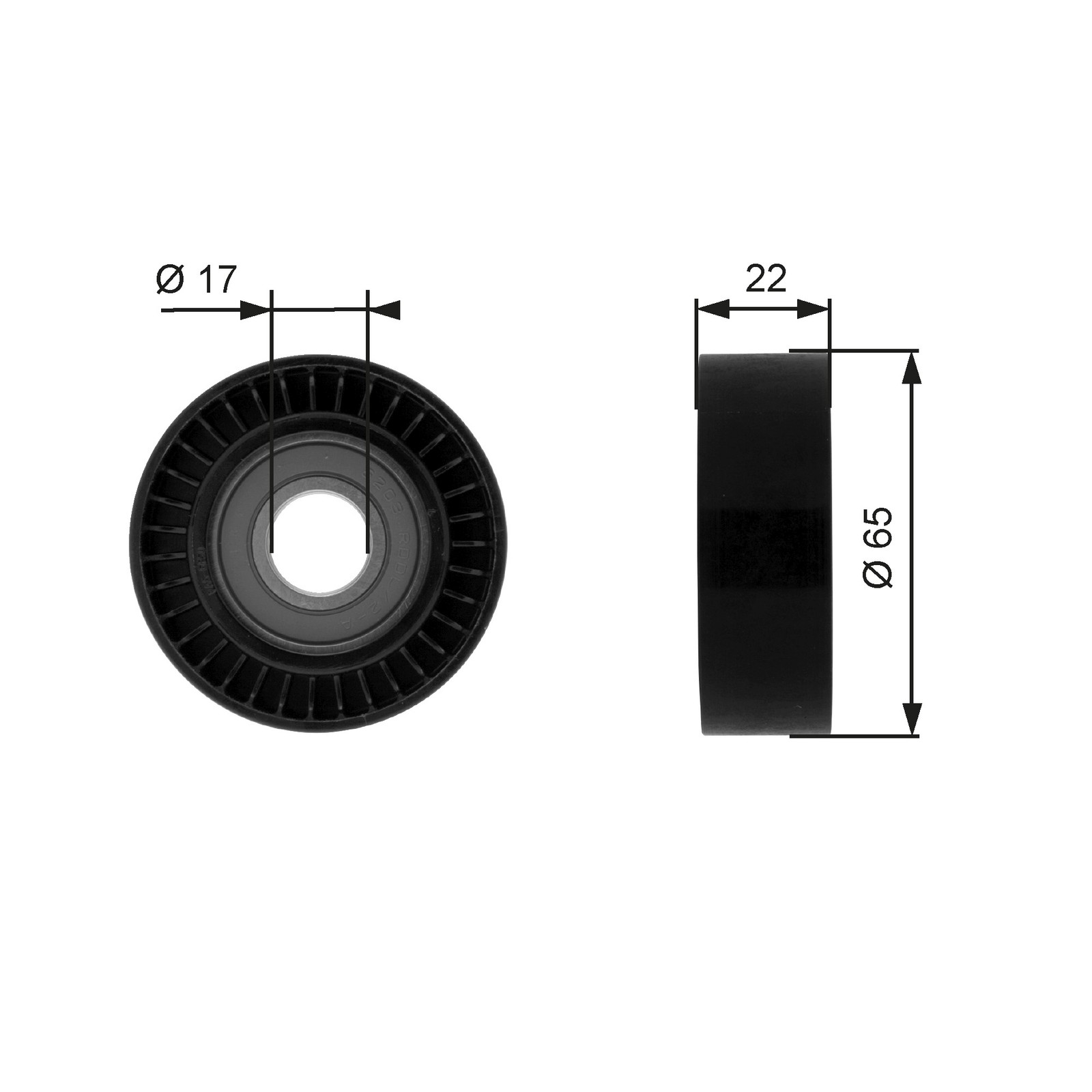 GATES-OE T36257 Deflection/Guide Pulley, V-ribbed belt for MERCEDES-BENZ