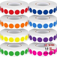 Pieces 1/2 Inch Round Color Coding Labels Roll Dot Stickers Adhesive Solid 8000