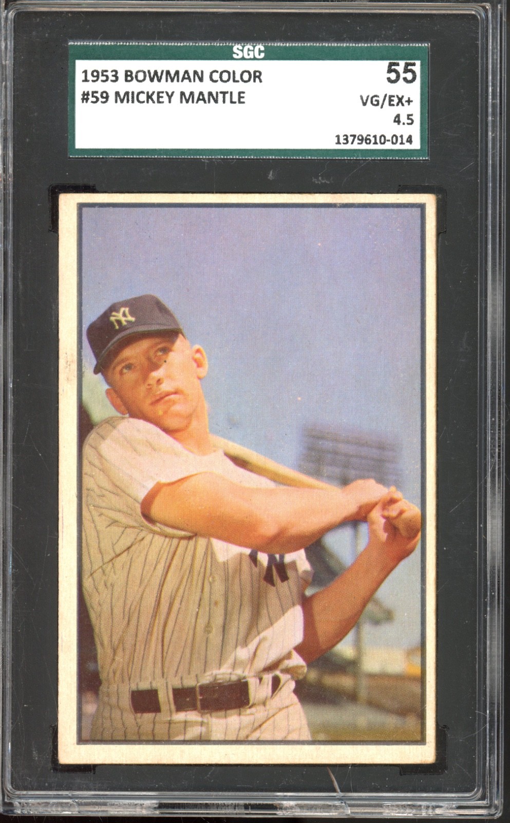 1953 Bowman #59 Mickey Mantle SGC 4.5 Vintage HOF Baseball Card (014)