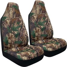 Camo Universal Front Car Seat Covers Waterproof Highback Bucket Seat Covers Gree