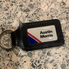 RARE AUSTIN MORRIS VINTAGE LEATHER KEYRING KEY FOB BADGE MINI MARINA BLMC 70s