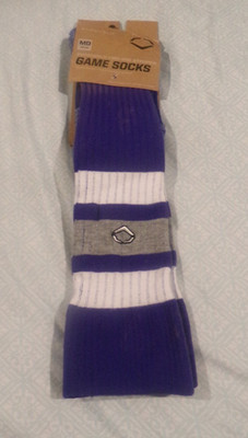 NEW Evoshield PRO-SRZ Striped Baseball/Softball Game Socks Navy/White Sz Medium