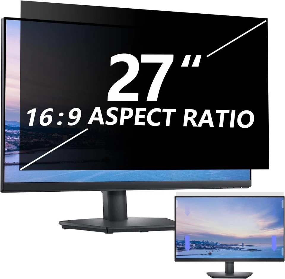 27 Zoll Sichtschutzfilter für 16:9 Breitbild Displays Anti-Spy Blaulicht Schutz - Bild 3 von 4