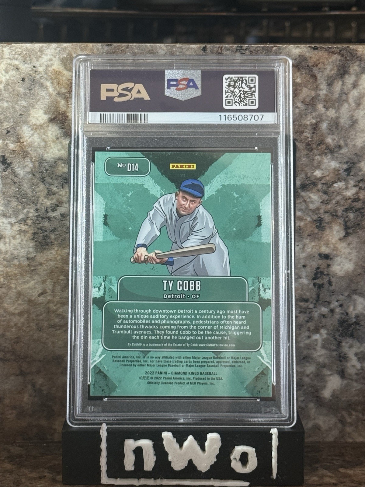 TY COBB 2022 DIAMOND KINGS DOWNTOWN SSP Case Hit HOF Detroit Tigers #D14 PSA 8 view 4
