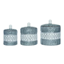 Transpac Galvanished Nesting Containers Set of 3