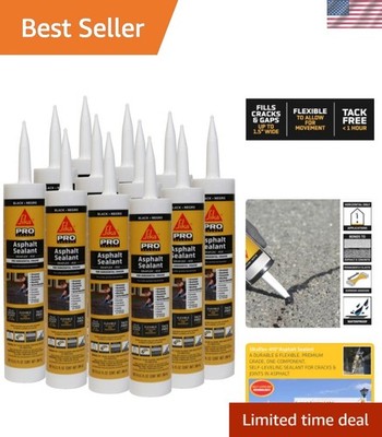 Flex-410 Asphalt Sealant - Self-Leveling Hybrid Sealant for Cracks, 9oz 12-pack