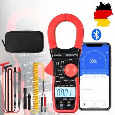 2000A Digital Clamp Multimeter TRMS AC DC 2000V Volt Current Clamp Meter W/APP