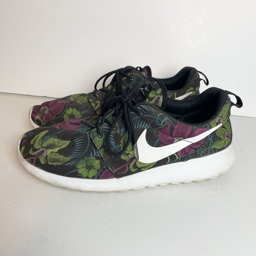 Nike Herren Roshe Run Blumendruck Fuchsia Flash Mesh Turnschuhe Größe UK 10