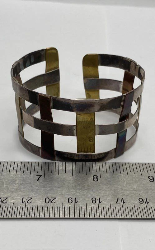 Brazalete tejido RLM Studio plata esterlina/cobre/latón 27,5 g Foto 4 de 4