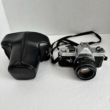 Pentax MX 35mm Film SLR Camera w/ Pentax-M 50mm 1:2 Lens and Case Tested