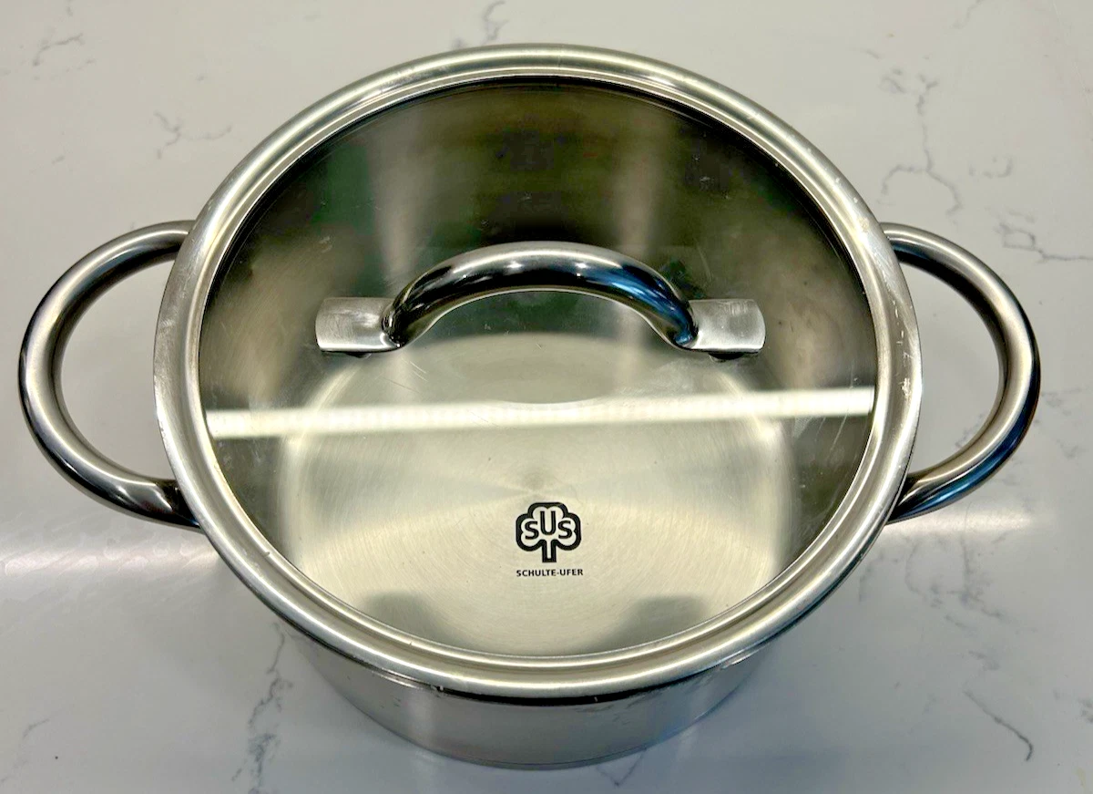 Schulte-Ufer Stainless Steel 18/10 4Qt pot w/Lid • Induction Gas Elec