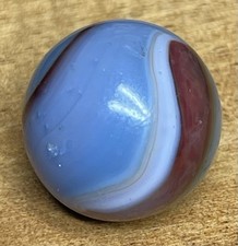 AWESOME Akro Agate Corkscrew Red Multicolor Swirl .60 NM- Condition