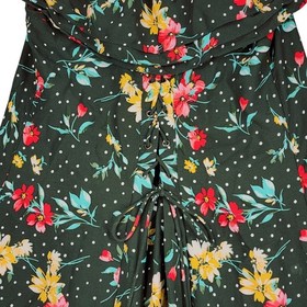 Nuon Westside Maxi Dress M Women Bella Floral Green Off Shoulder Lace Up Bodice