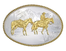 Montana Silversmiths Western Belt Buckle Adult Horse Silver