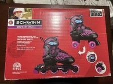 Kids Schwinn Girls Switcher Roller Skates Adjustable Size 1-4 Pink Black