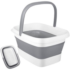 15L Collapsible Foot Bath Tub Massage Rollers Foldable Portable Foot Spa PP TPE