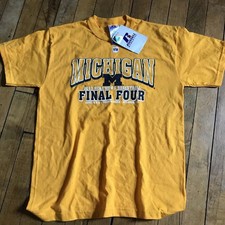 Michigan Wolverines NWT 2013 YOUTH Medium Final Four Tee Shirt Yellow