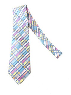 LNWOT Seigo Katsuragawa Made in Japan Ltd Ed. 2/8 Pastel Rainbow Blocks Silk Tie