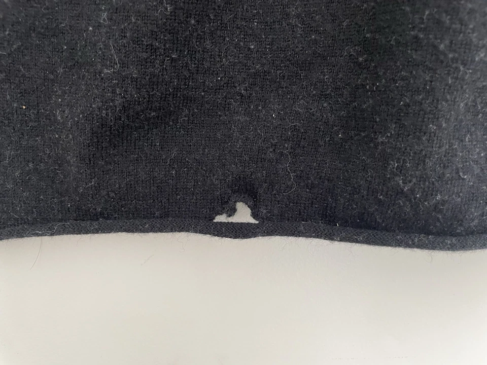 Женская однотонная черная 100% сверхтонкая шерстяная рубашка с длинным рукавом из мериноса Ellen Tracy S - Изображение 3 из 4