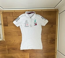 Mercedes AMG Petronas Mens S White Formula 1 Racing Team Polo Shirt block core