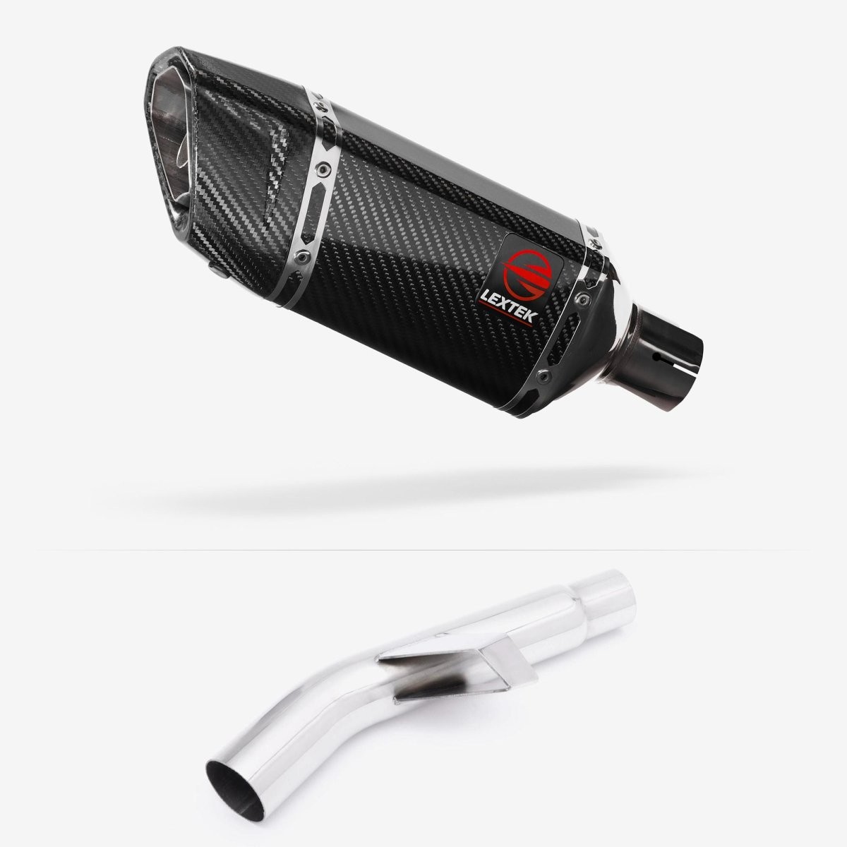 Lextek Carbon Fibre SP11C 200mm Exhaust with Link Pipe Silencer Rear Polished
