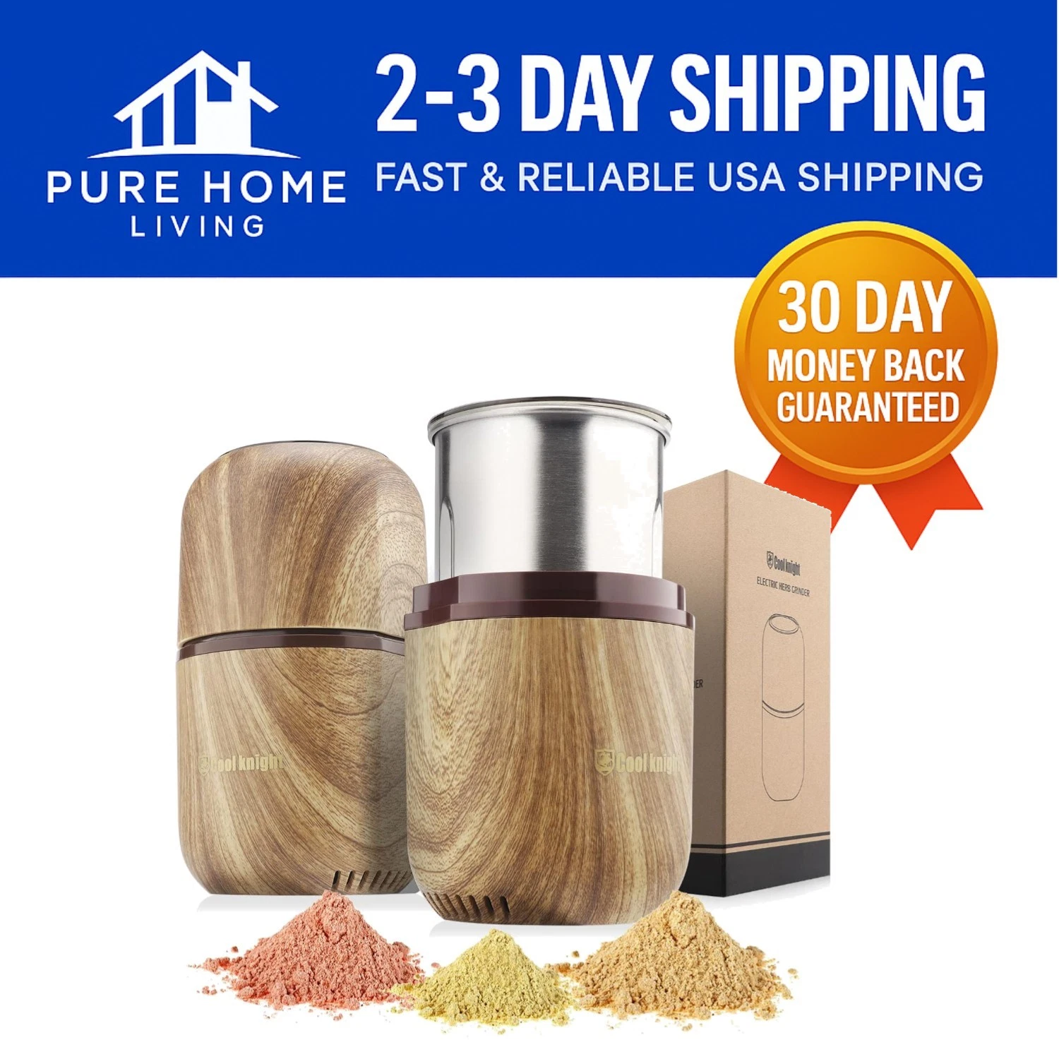 Versatile Electric Spice Grinder with One-Button Operation and Visual-Lid Design