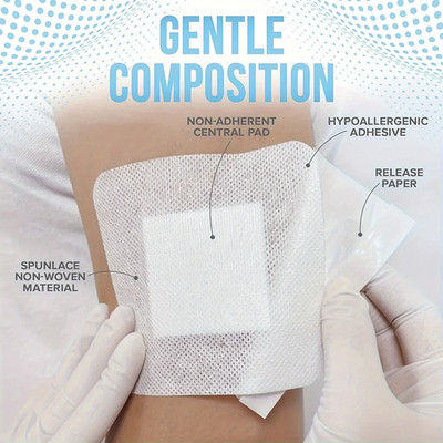 12/25 Stück Hypoallergener Vlies Wundverband Verband 6×7cm Erste Hilfe